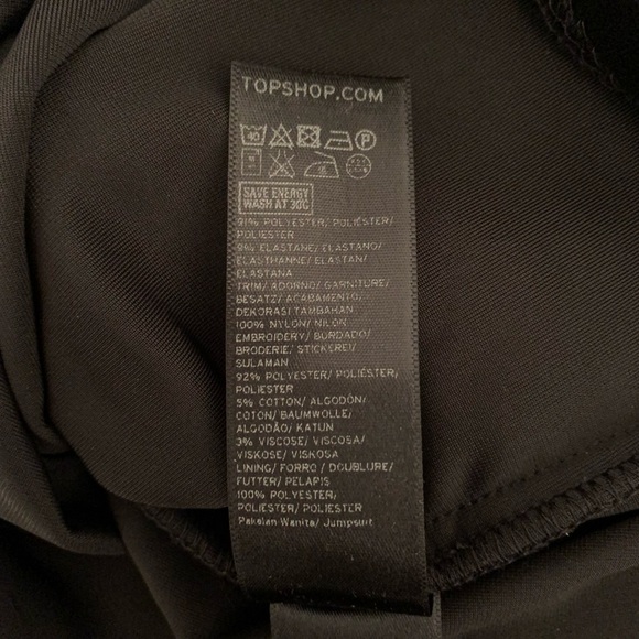 Black Velvet Playsuit w/Lace Back, Deep V-Neck with Collar Neck, Topshop sz 6/sm - Picture 10 of 10